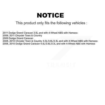 ABS Wheel Speed Sensor Front SEN-2ABS1556 For Dodge Grand Caravan Chrysler Town
