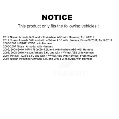 ABS Wheel Speed Sensor Rear SEN-2ABS1591 For Nissan Armada INFINITI QX56
