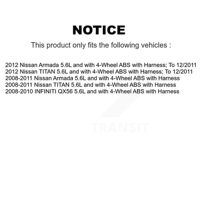 ABS Wheel Speed Sensor Front SEN-2ABS1592 For Nissan TITAN Armada INFINITI QX56