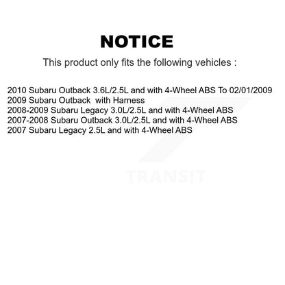 ABS Wheel Speed Sensor Rear Left SEN-2ABS1837 For Subaru Outback Legacy