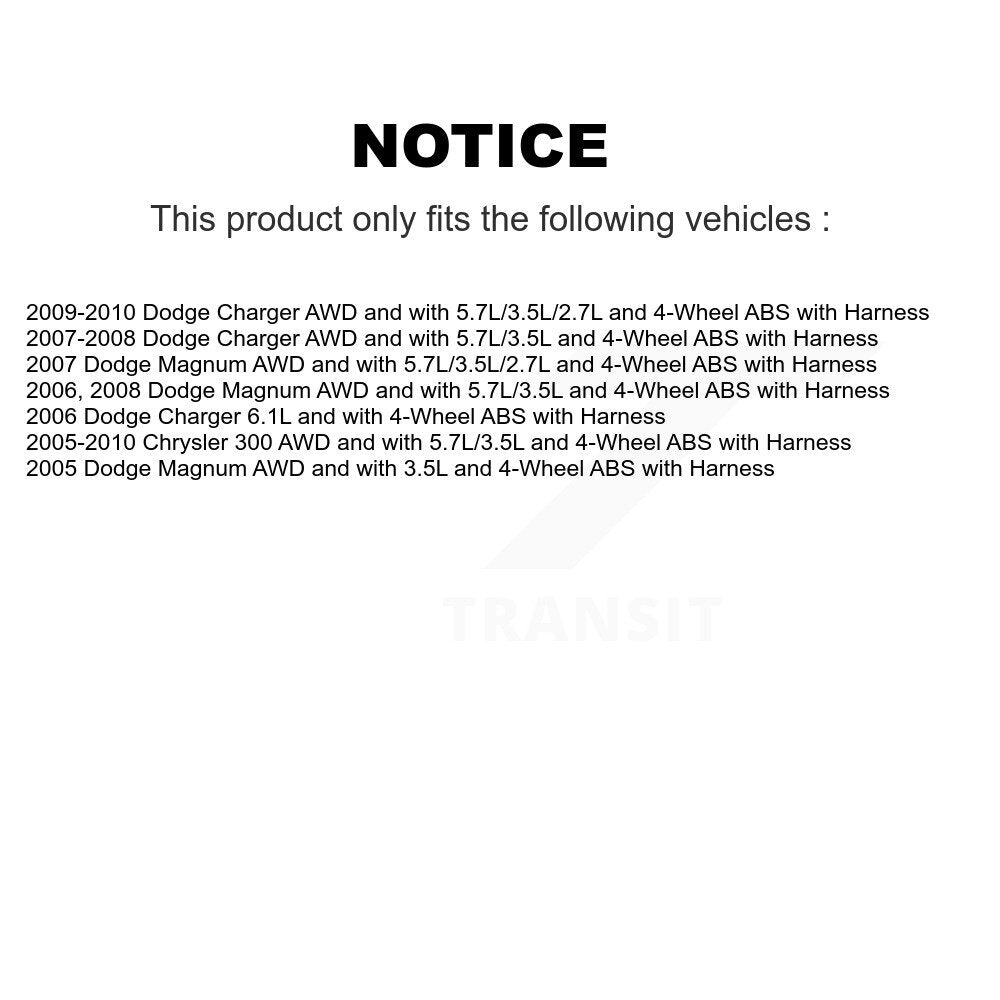 ABS Wheel Speed Sensor Rear Right SEN-2ABS2119 For Chrysler 300 Dodge Charger