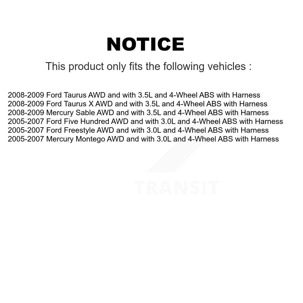 ABS Wheel Speed Sensor Rear Right SEN-2ABS2138 For Ford Five Hundred Freestyle X
