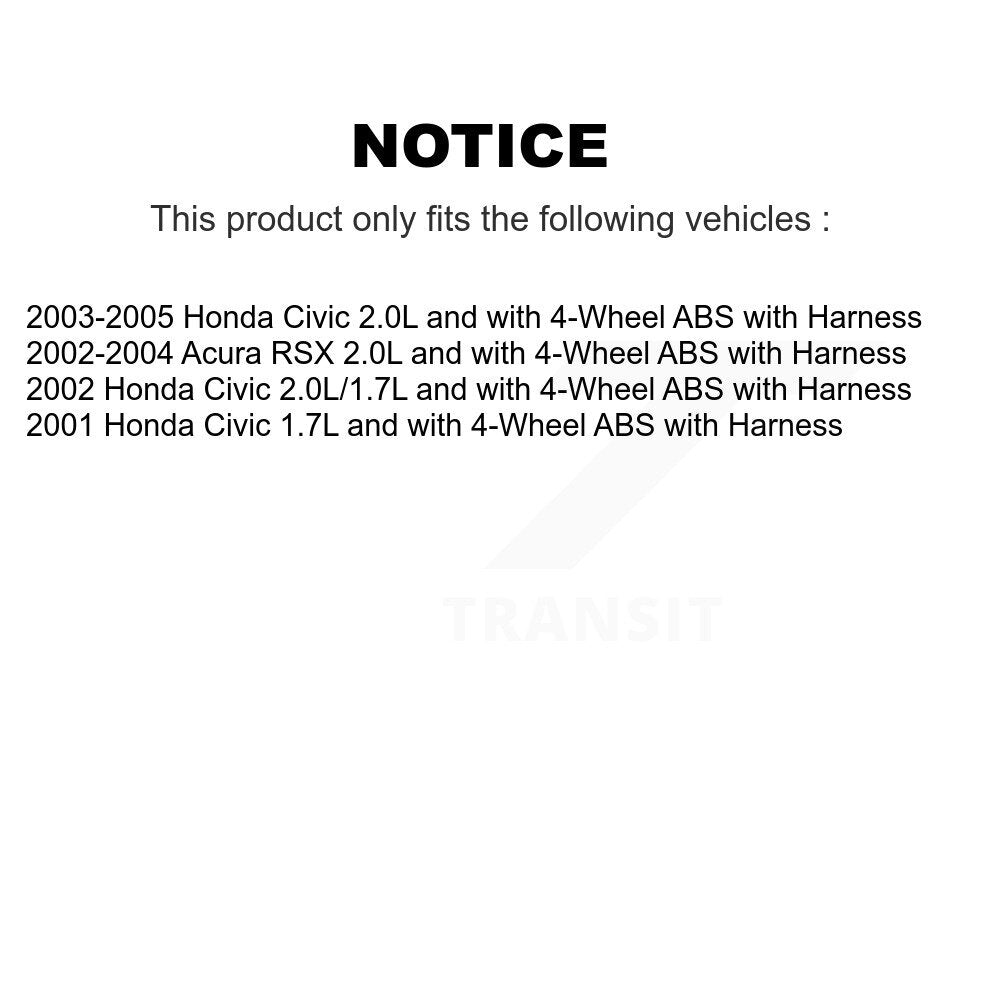 ABS Wheel Speed Sensor Rear Right SEN-2ABS2162 For Honda Civic Acura RSX
