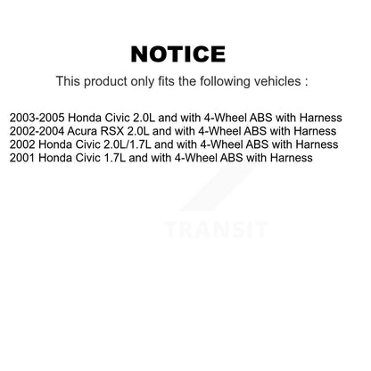 ABS Wheel Speed Sensor Rear Right SEN-2ABS2162 For Honda Civic Acura RSX