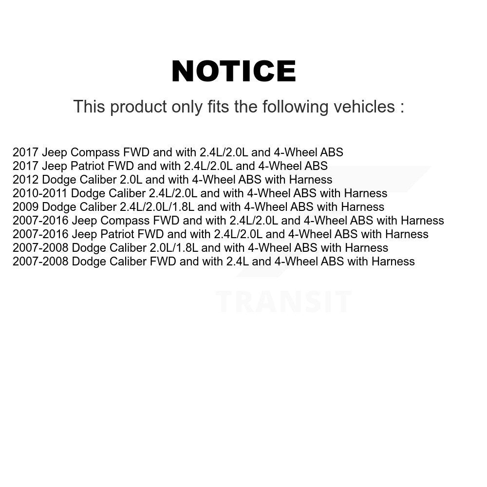 ABS Wheel Speed Sensor Rear Left SEN-2ABS2287 For Jeep Patriot Compass Dodge