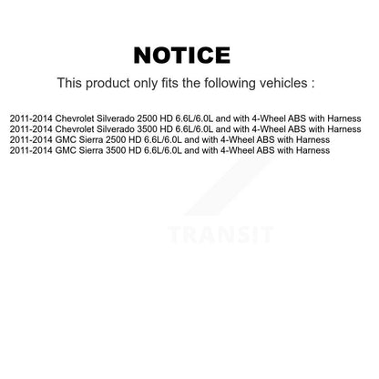 ABS Wheel Speed Sensor Rear SEN-2ABS2398 For GMC Chevrolet Sierra 2500 HD 3500