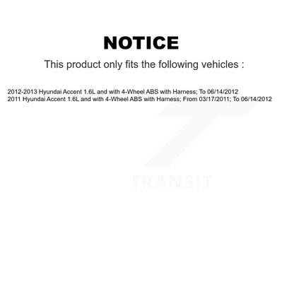 ABS Wheel Speed Sensor Rear Left SEN-2ABS2450 For Hyundai Accent