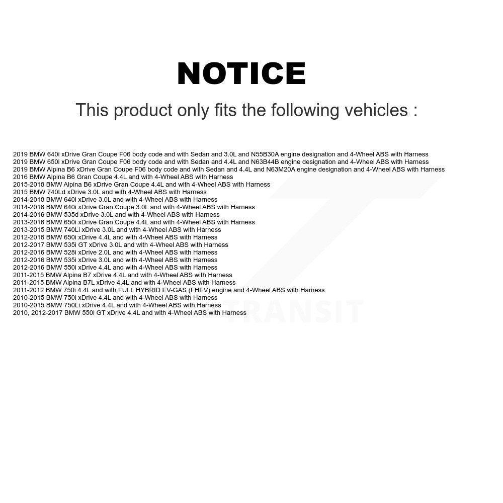 ABS Wheel Speed Sensor Front SEN-2ABS2540 For BMW 528i xDrive 535i 750i 535d GT