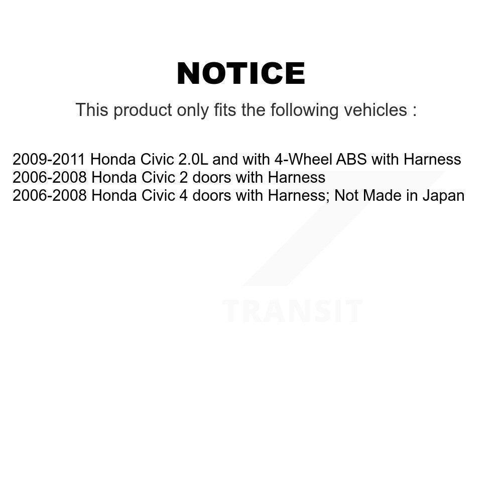 ABS Wheel Speed Sensor Rear Left SEN-2ABS2650 For Honda Civic