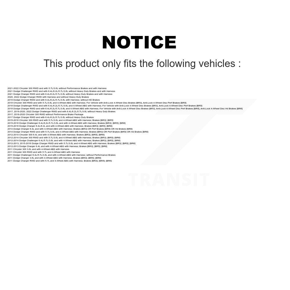 ABS Wheel Speed Sensor Rear Left SEN-2ABS2661 For Dodge Charger Chrysler 300