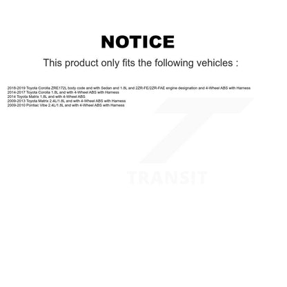 ABS Wheel Speed Sensor Front Right SEN-2ABS2669 For Toyota Corolla Matrix Vibe