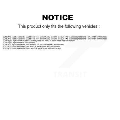 ABS Wheel Speed Sensor Rear Left SEN-2ABS2693 For Toyota Highlander Lexus RX350