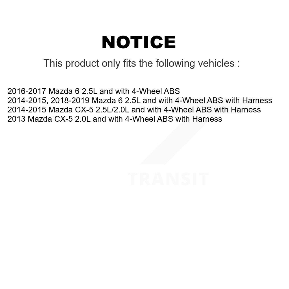 ABS Wheel Speed Sensor Front SEN-2ABS2866 For Mazda CX-5 6