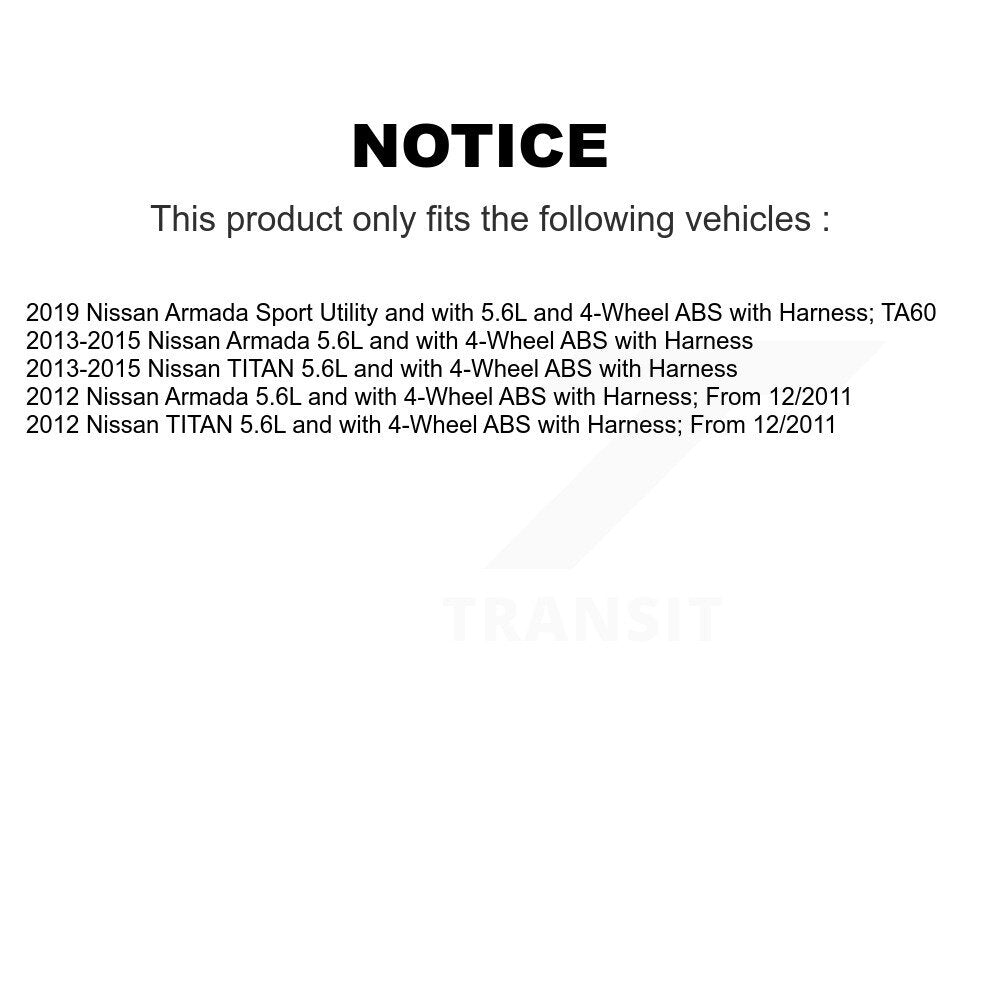 ABS Wheel Speed Sensor Front SEN-2ABS2868 For Nissan TITAN Armada