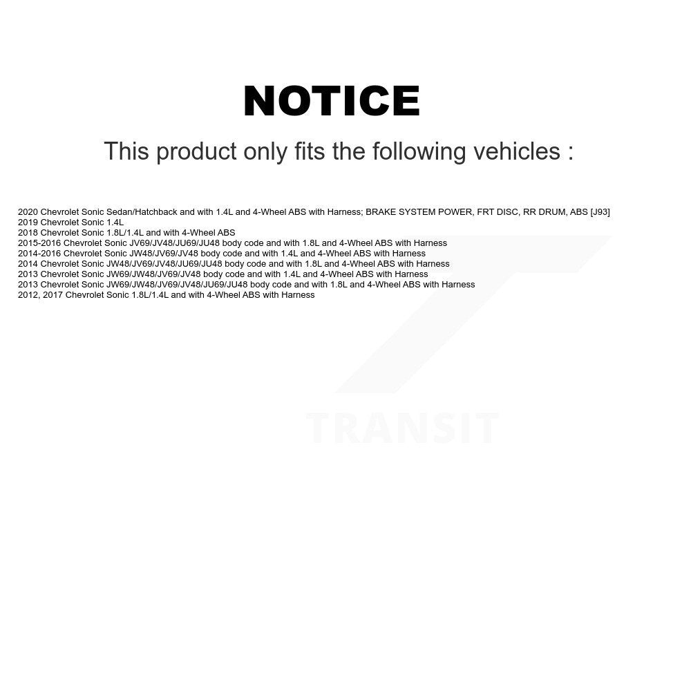ABS Wheel Speed Sensor Rear Left SEN-2ABS2934 For Chevrolet Sonic