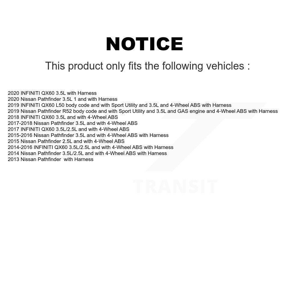 ABS Wheel Speed Sensor Front SEN-2ABS2964 For Nissan Pathfinder INFINITI QX60
