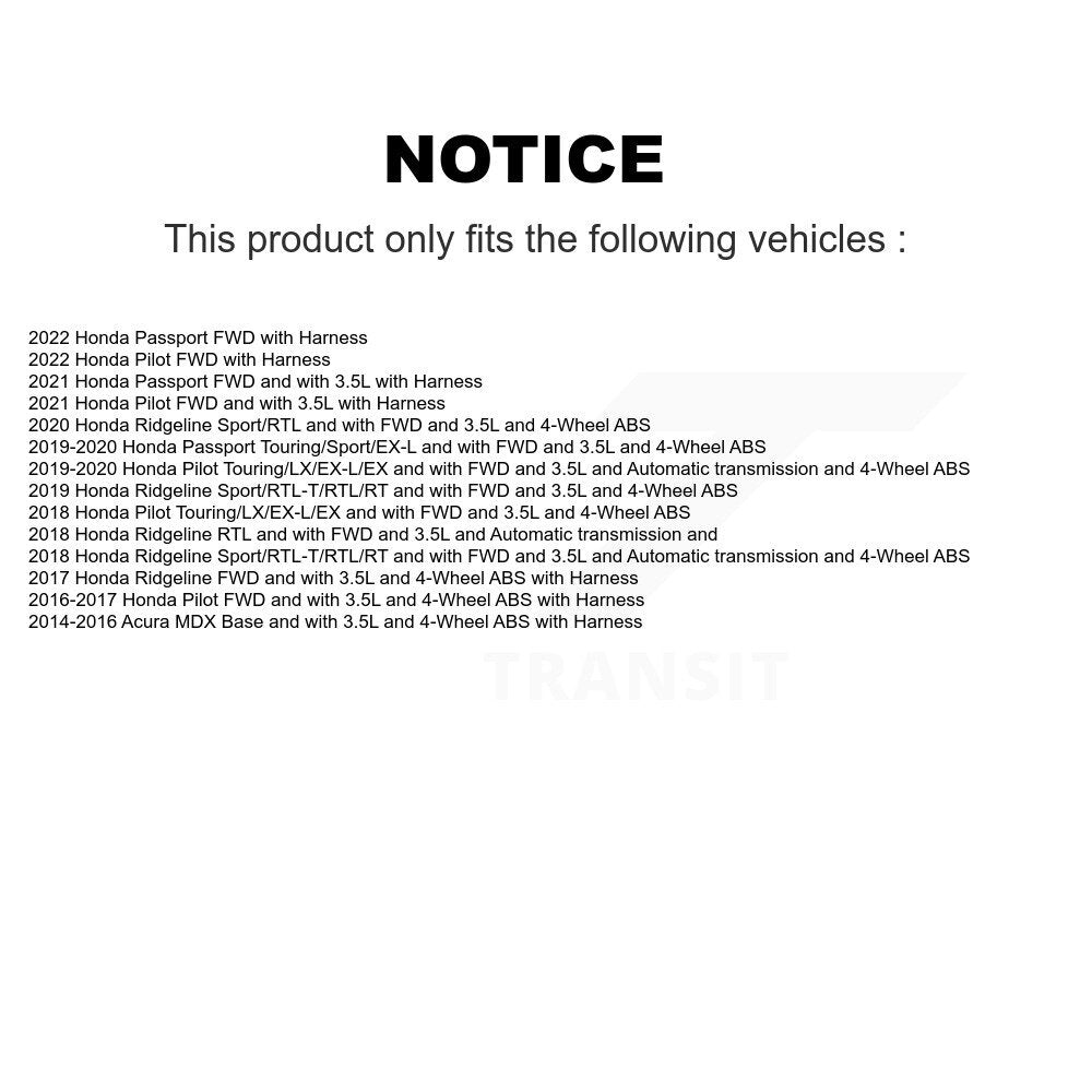 ABS Wheel Speed Sensor Rear Left SEN-2ABS2969 For Honda Pilot Ridgeline Acura