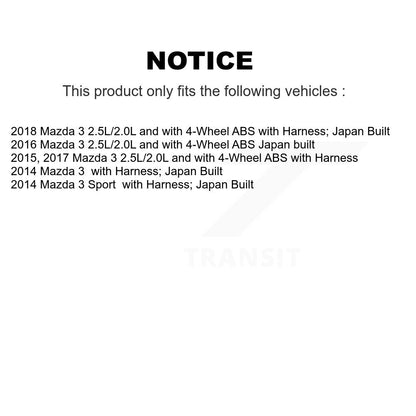 ABS Wheel Speed Sensor Front SEN-2ABS3011 For Mazda 3 Sport