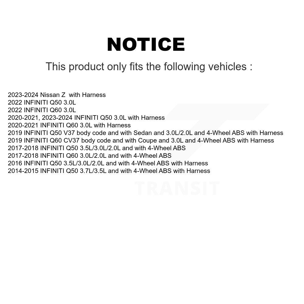 ABS Wheel Speed Sensor Front SEN-2ABS3024 For INFINITI Q50 Q60 Nissan Z