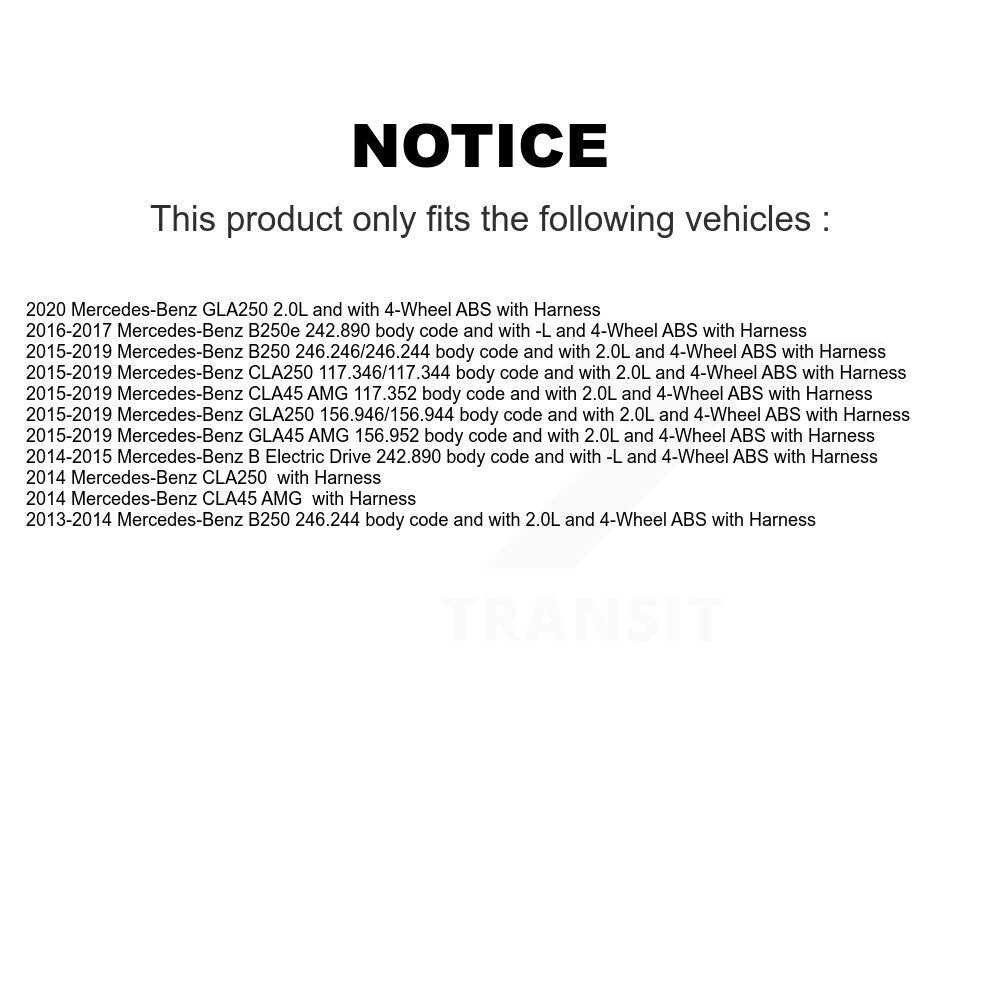 ABS Wheel Speed Sensor Front SEN-2ABS3030 For Mercedes-Benz GLA250 CLA250 B250 B