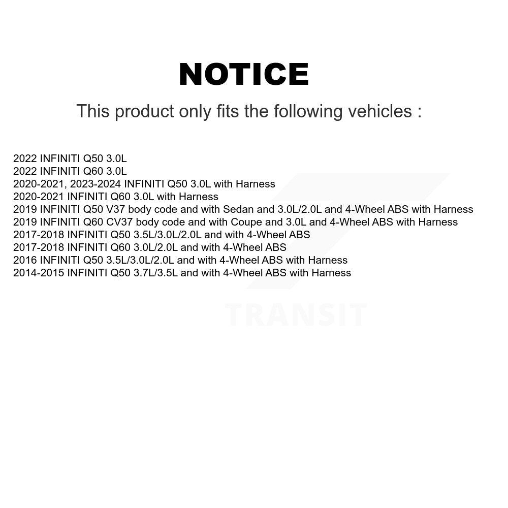 ABS Wheel Speed Sensor Rear Right SEN-2ABS3036 For INFINITI Q50 Q60
