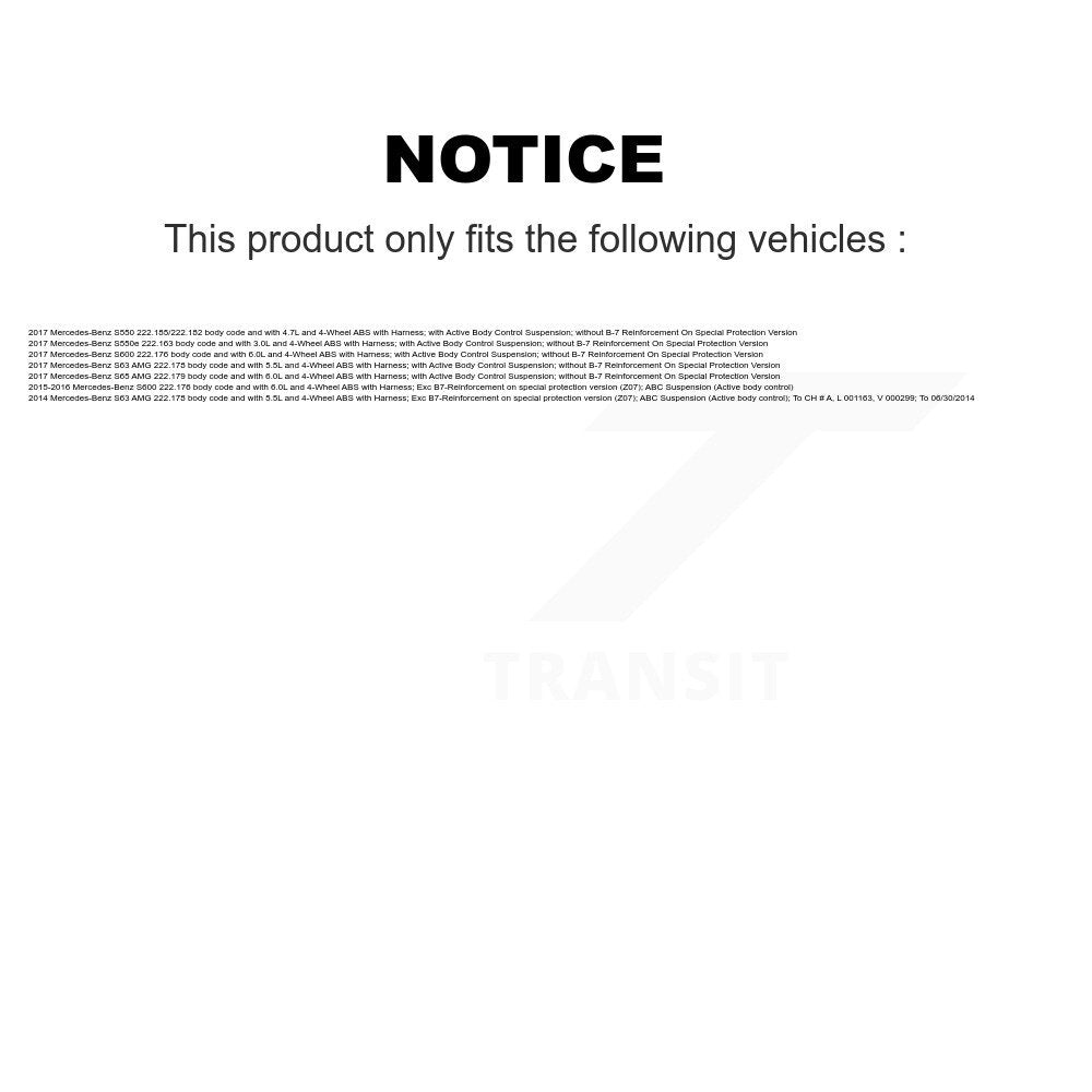 ABS Wheel Speed Sensor Front SEN-2ABS3044 For Mercedes-Benz S550 S63 AMG S65