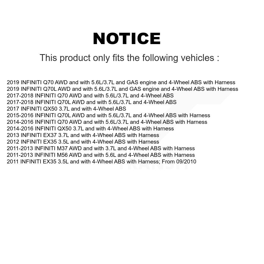 ABS Wheel Speed Sensor Front SEN-2ABS3048 For INFINITI QX50 EX35 EX37 M37 Q70