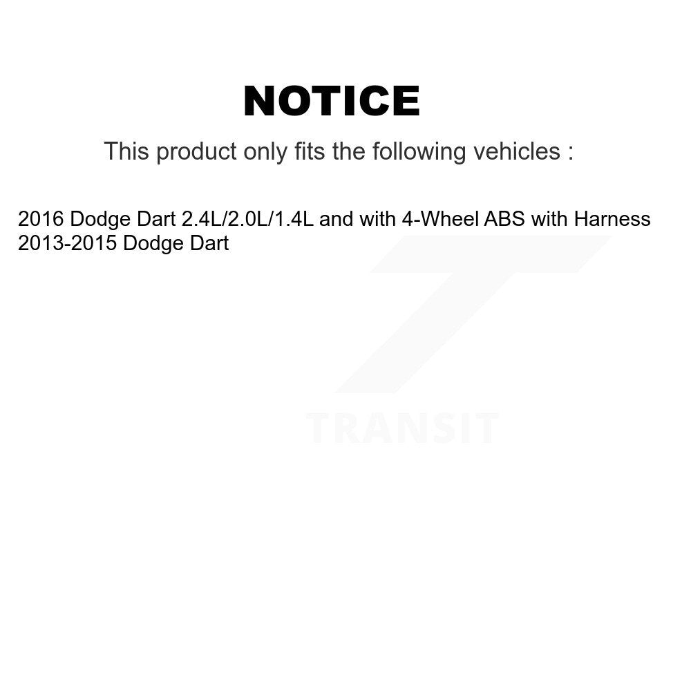 ABS Wheel Speed Sensor Front SEN-2ABS3148 For Dodge Dart