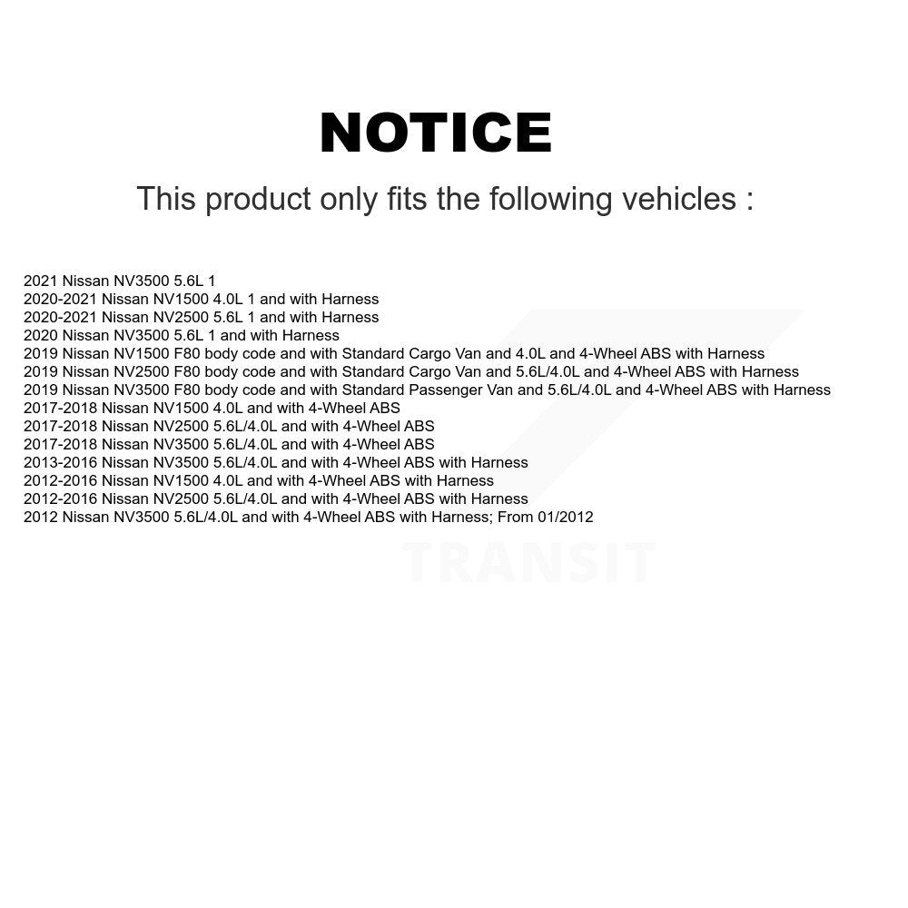 ABS Wheel Speed Sensor Rear Left SEN-2ABS3200 For Nissan NV2500 NV3500 NV1500