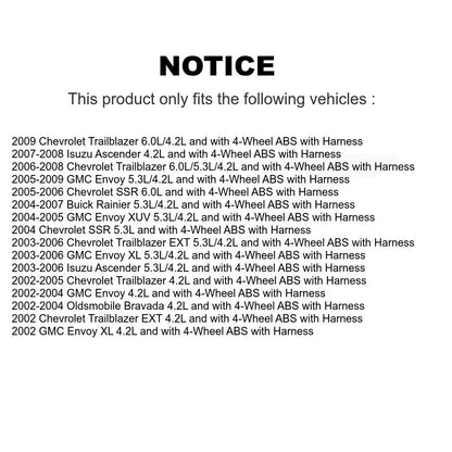 ABS Wheel Speed Sensor Front SEN-2ABS3323 For Chevrolet GMC Trailblazer Envoy XL