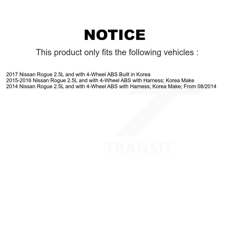 ABS Wheel Speed Sensor Front SEN-2ABS3481 For Nissan Rogue 2.5L with 4-Wheel