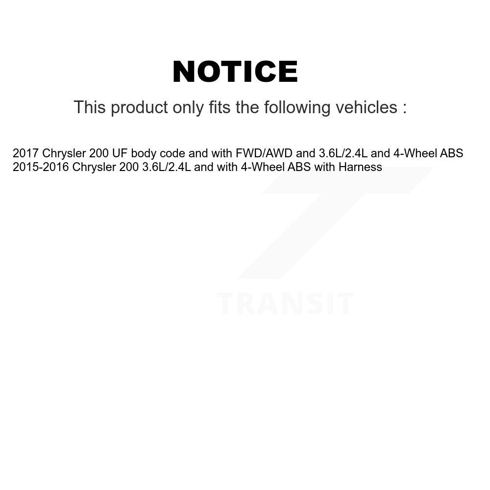 ABS Wheel Speed Sensor Front SEN-2ABS3547 For Chrysler 200
