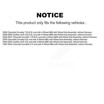 ABS Wheel Speed Sensor Front SEN-2ABS3568 For Chevrolet Corvette Cadillac XLR