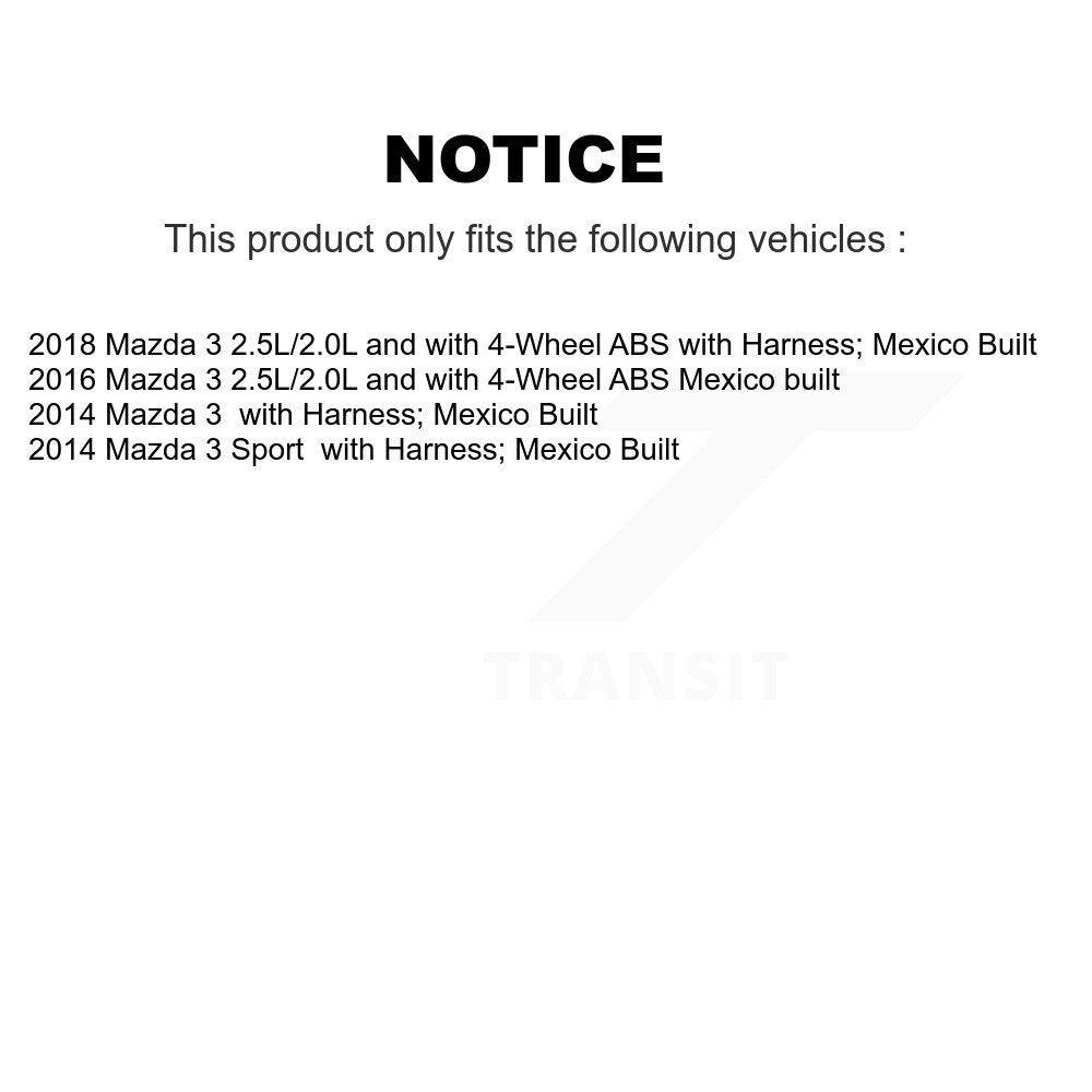 ABS Wheel Speed Sensor Front SEN-2ABS3944 For Mazda 3 Sport