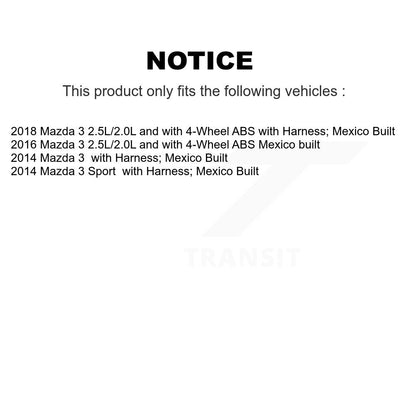 ABS Wheel Speed Sensor Front SEN-2ABS3944 For Mazda 3 Sport