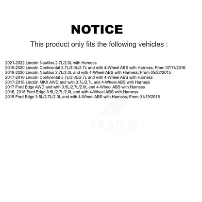 ABS Wheel Speed Sensor Front SEN-2ABS3959 For Ford Edge Lincoln Nautilus MKX