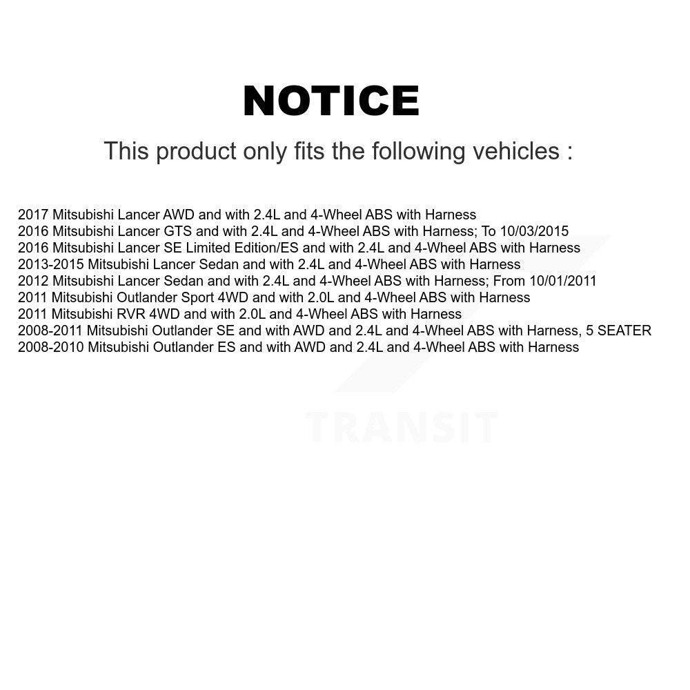 ABS Wheel Speed Sensor Rear Left SEN-2ABS4043 For Mitsubishi Lancer Outlander