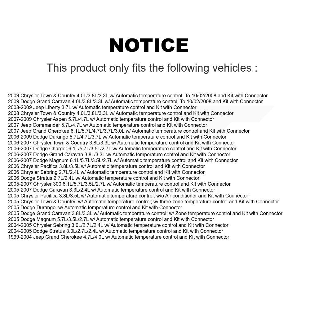 HVAC Blower Motor Resistor SEN-2BMR0009 For Dodge Grand Caravan Jeep Chrysler &