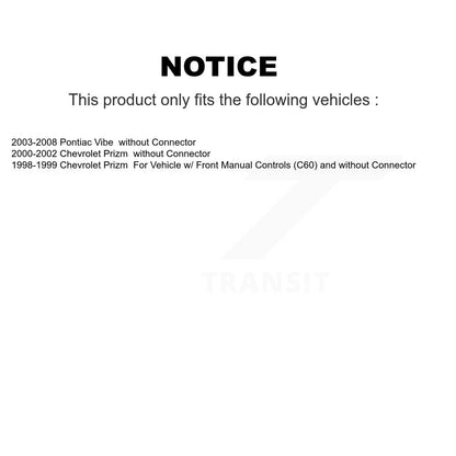 HVAC Blower Motor Resistor SEN-2BMR0011 For Pontiac Vibe Chevrolet Prizm