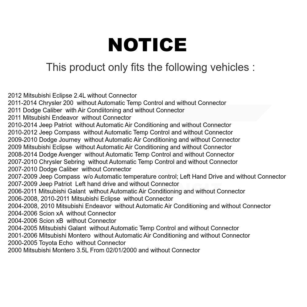 HVAC Blower Motor Resistor SEN-2BMR0018 For Dodge Jeep Chrysler Toyota Echo 200