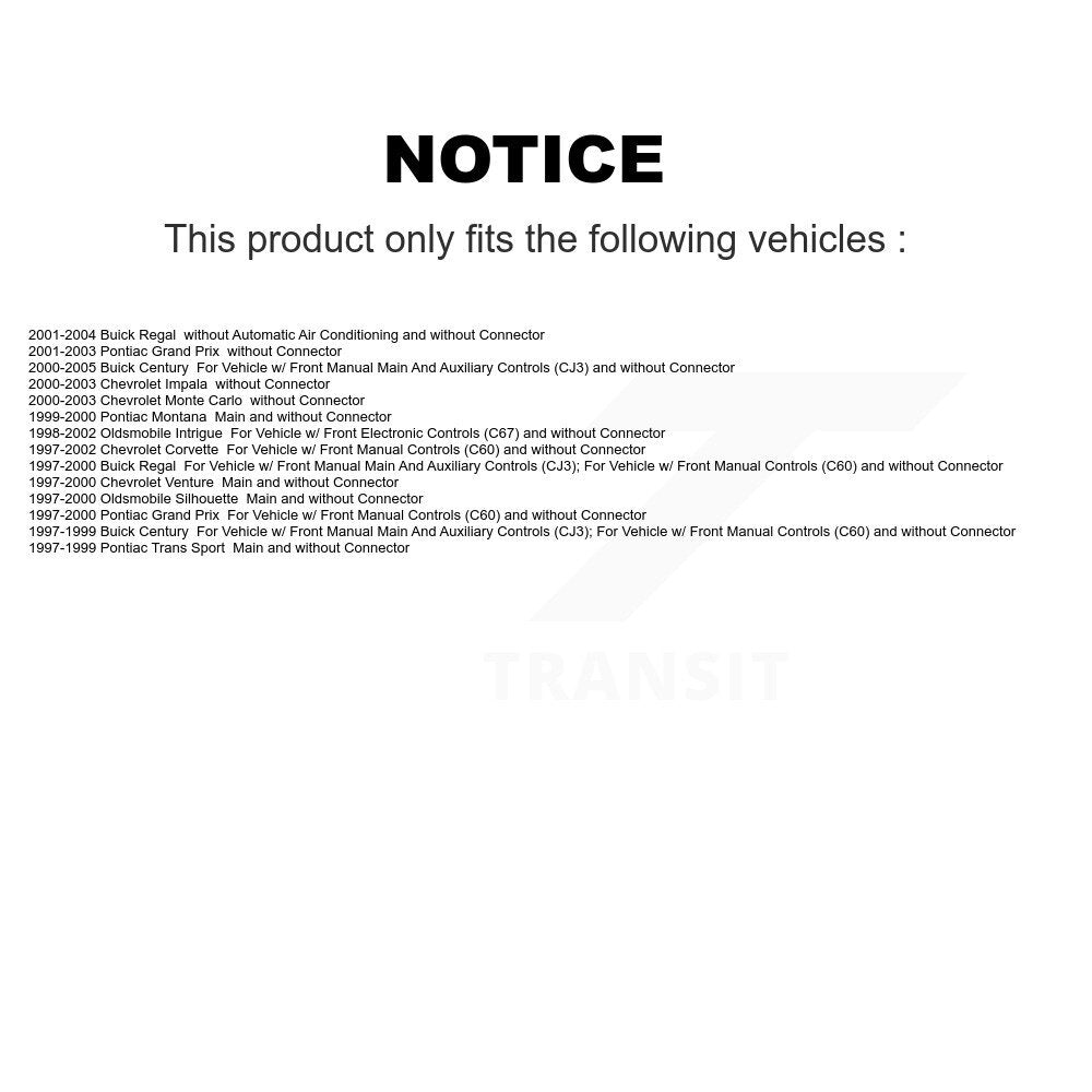 HVAC Blower Motor Resistor SEN-2BMR0034 For Chevrolet Buick Century Corvette