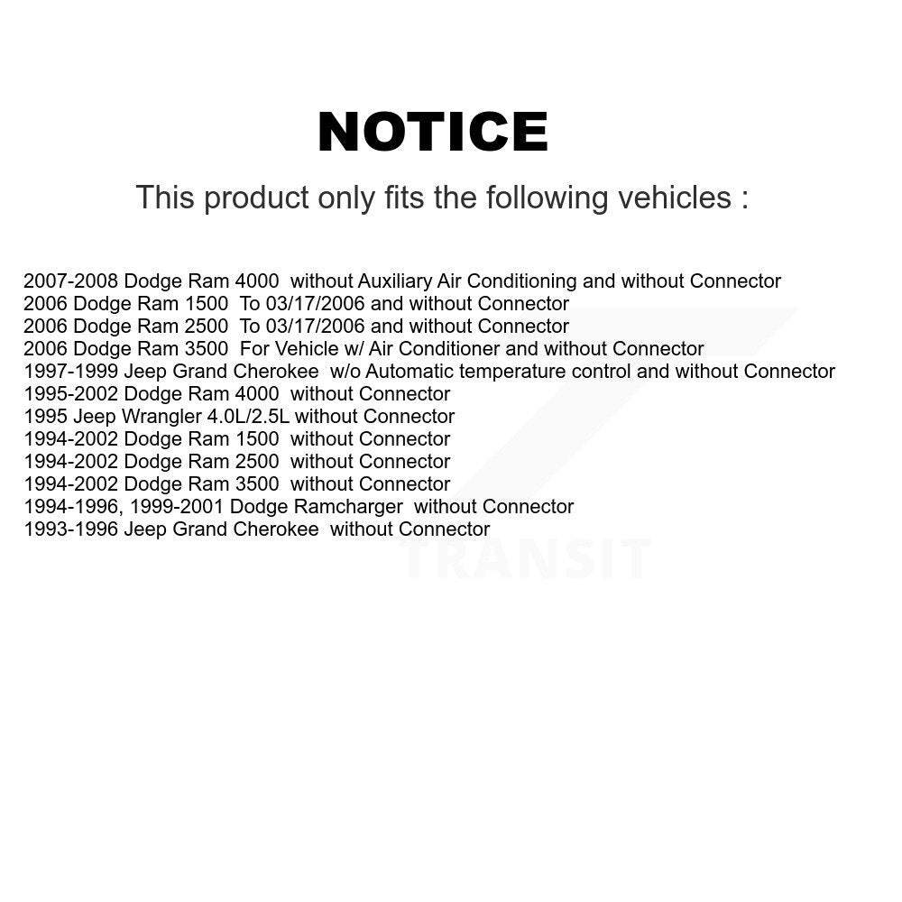 HVAC Blower Motor Resistor SEN-2BMR0040 For Dodge Ram 2500 1500 3500 Jeep Grand