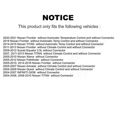 HVAC Blower Motor Resistor SEN-2BMR0042 For Nissan Frontier TITAN Pathfinder