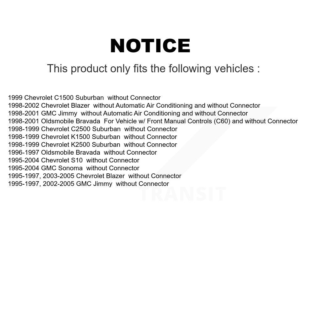 HVAC Blower Motor Resistor SEN-2BMR0078 For Chevrolet GMC S10 Blazer Jimmy K1500
