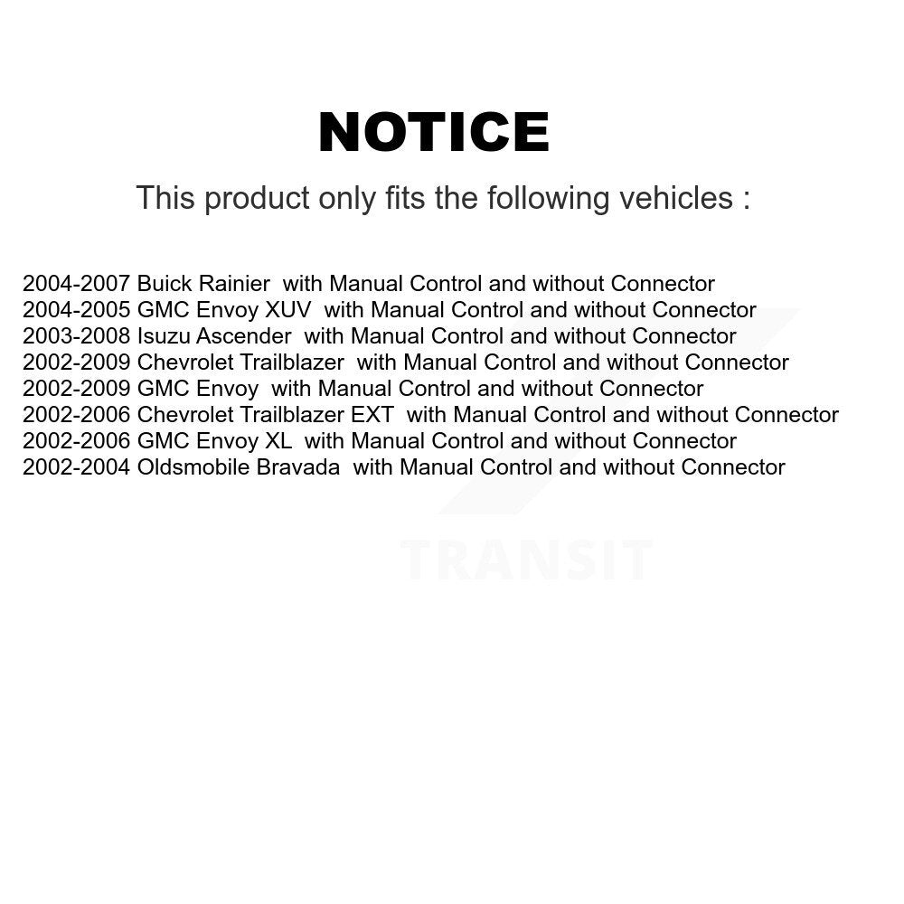 HVAC Blower Motor Resistor SEN-2BMR0097 For Chevrolet GMC Trailblazer Envoy XL