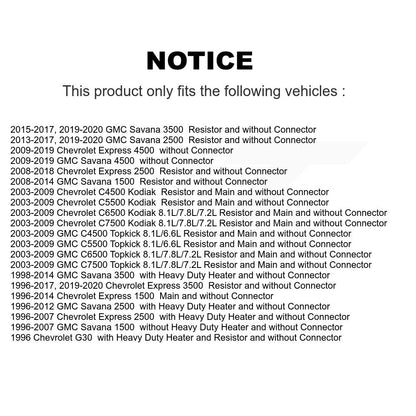 HVAC Blower Motor Resistor SEN-2BMR0100 For GMC Chevrolet Savana 2500 Express