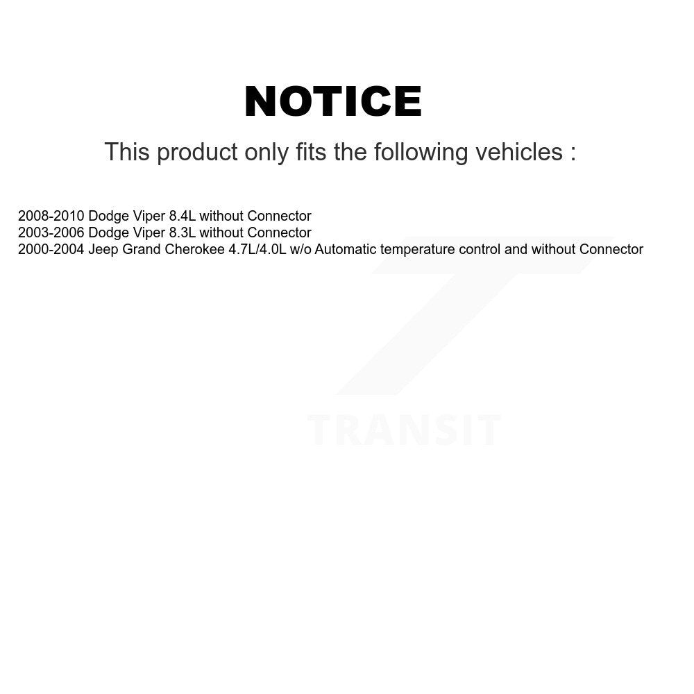 HVAC Blower Motor Resistor SEN-2BMR0297 For Jeep Grand Cherokee Dodge Viper
