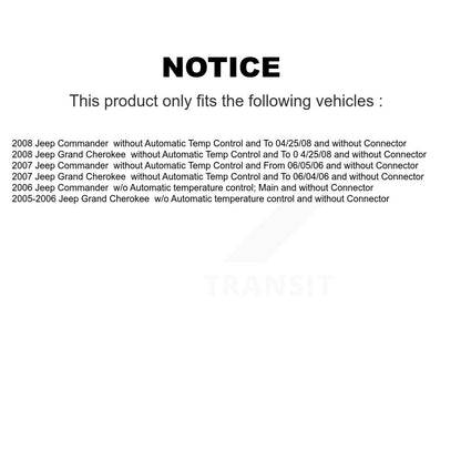 HVAC Blower Motor Resistor SEN-2BMR0306 For Jeep Grand Cherokee Commander