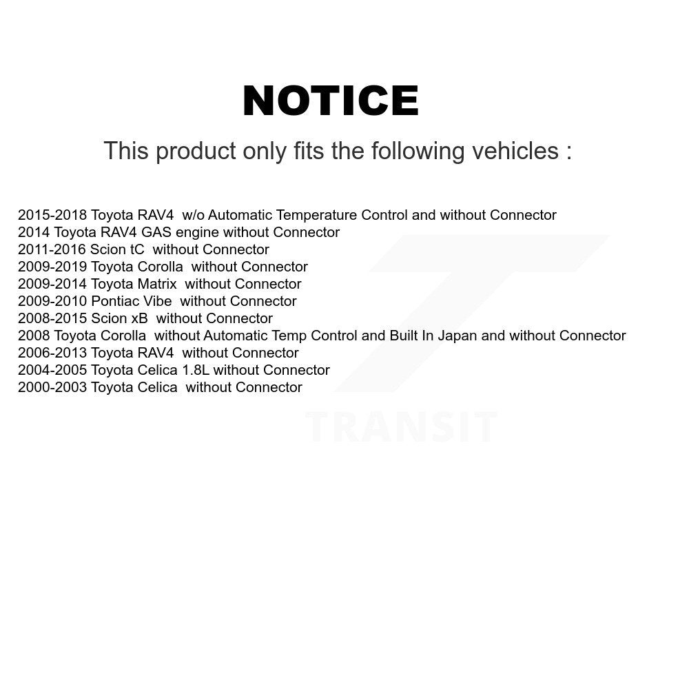 HVAC Blower Motor Resistor SEN-2BMR0476 For Toyota Corolla RAV4 Matrix Pontiac