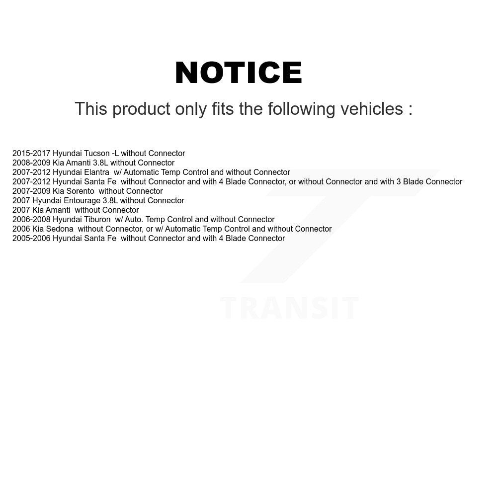 HVAC Blower Motor Resistor SEN-2BMR0583 For Hyundai Elantra Santa Fe Tucson Kia